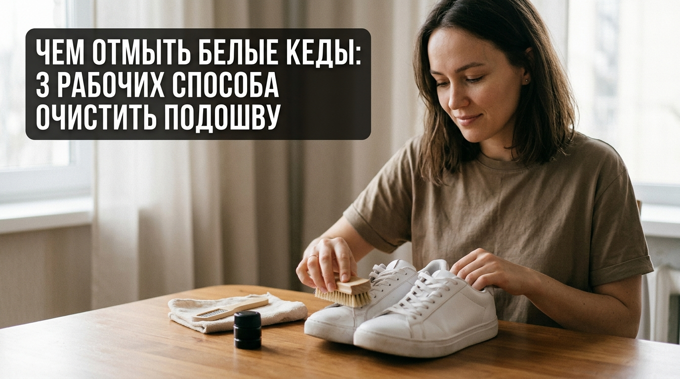 Процесс очистки белых кед и резиновой подошвы от въевшейся грязи в домашних условиях