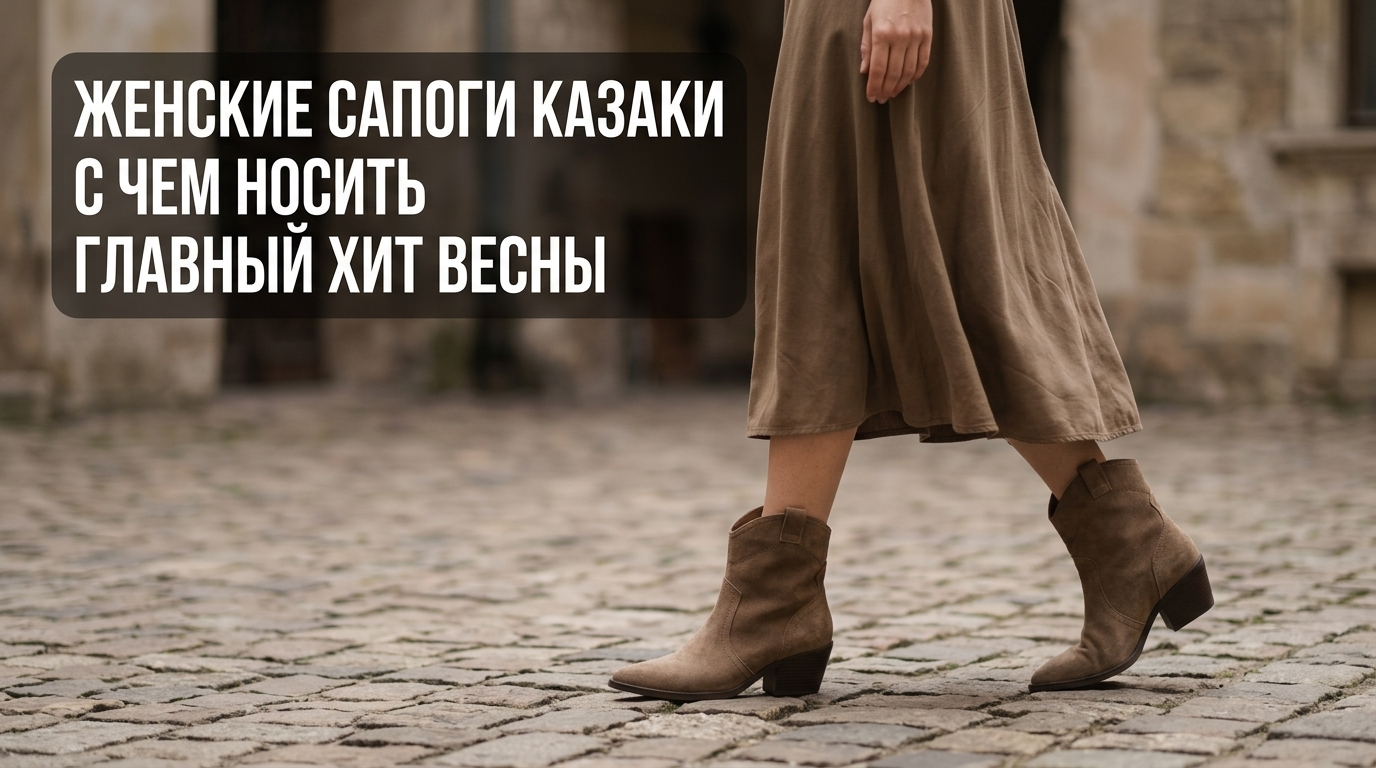 Модные женские сапоги казаки в стильном весеннем образе - примеры с чем носить обувной тренд