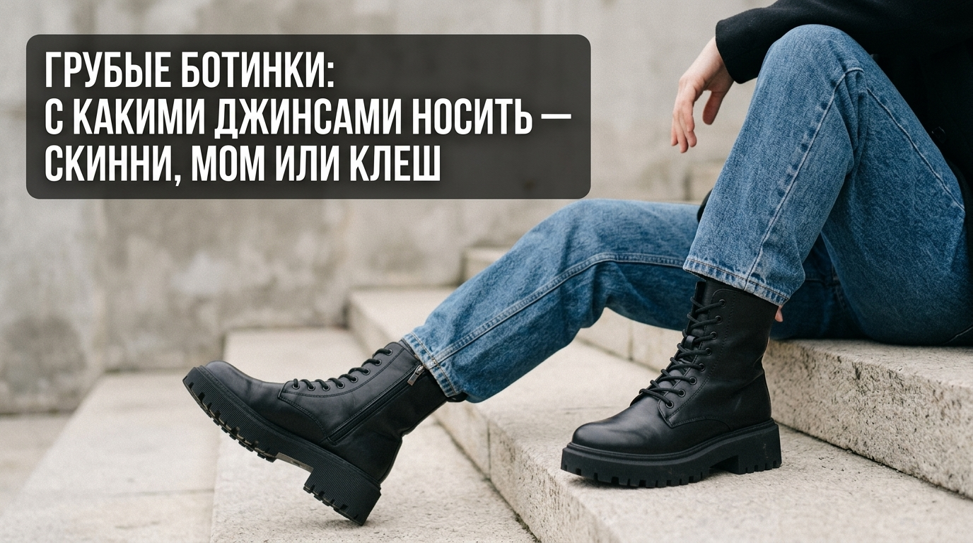 Примеры стильных образов: как правильно носить женские массивные и грубые ботинки с джинсами скинни, мом и клеш