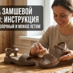 Замшевая обувь молочного и мокко цвета на летнем фоне
